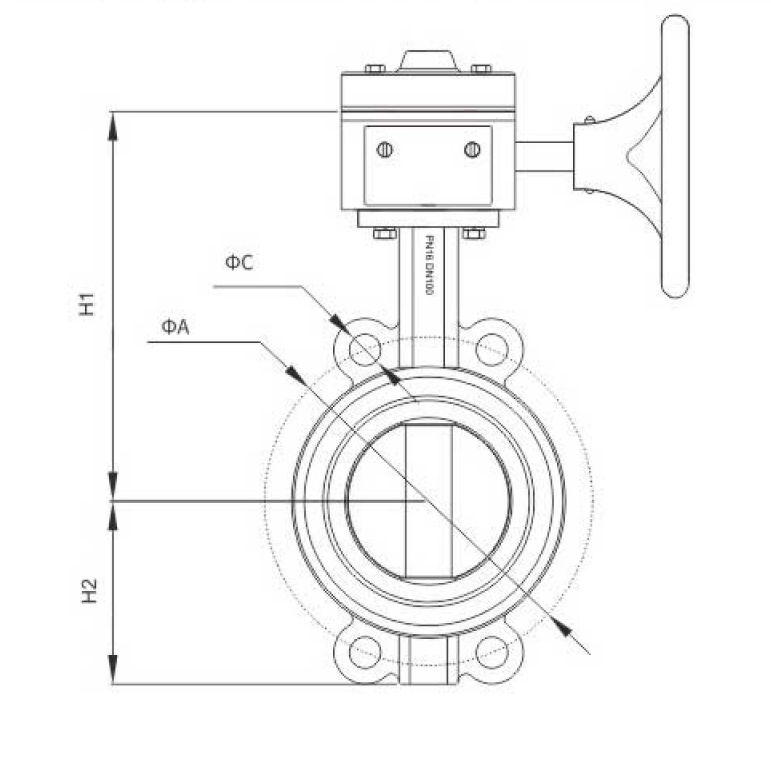 蝸(wō)輪消防(fang)信号對(duì)夾蝶閥(fa)(圖1)