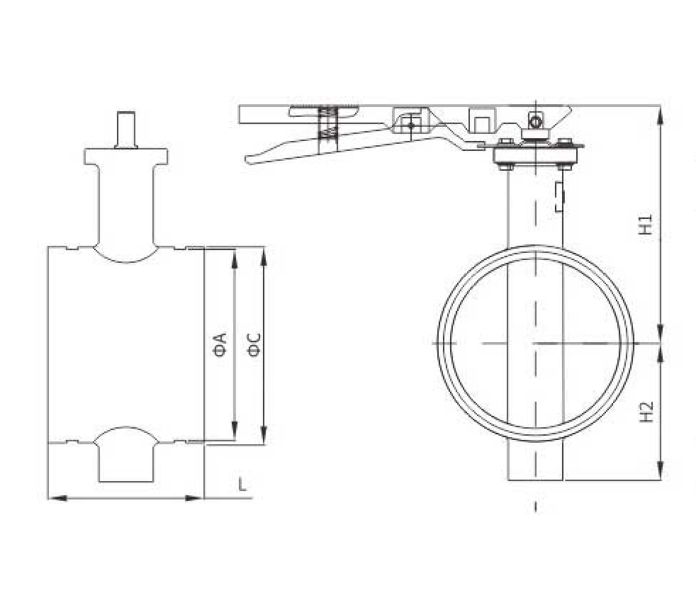 手(shou)柄消防(fáng)溝槽蝶(dié)閥(圖1)